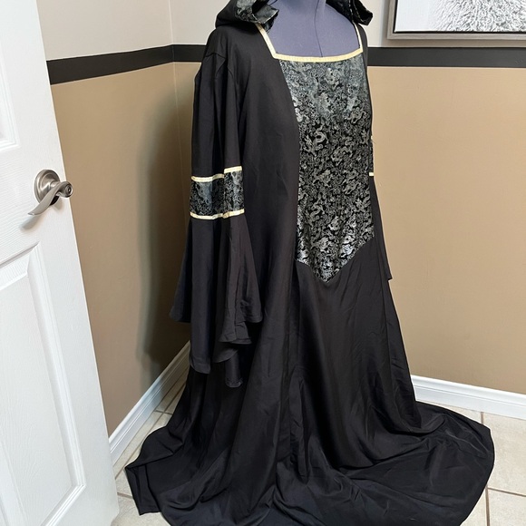 Hooded Gothic Whimsigoth Medieval  Renaissance Dress Victorian Dragon Witchy 3XL - Picture 1 of 16